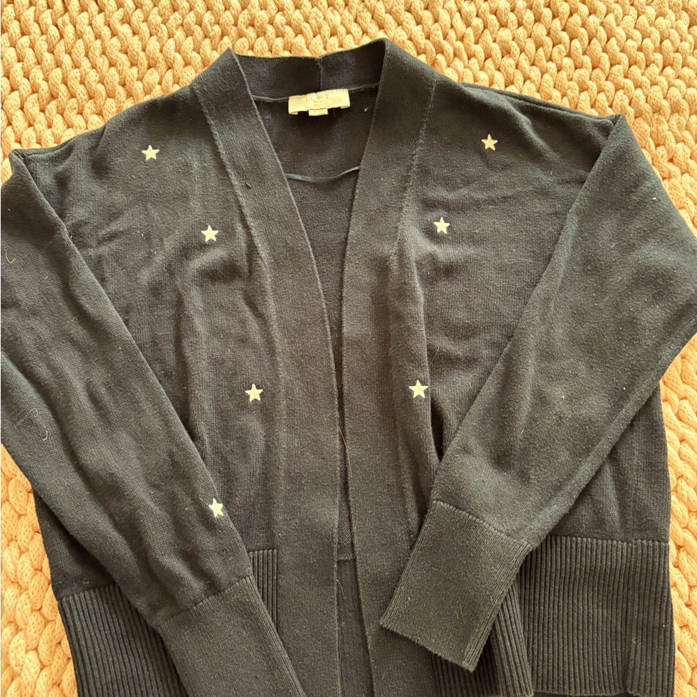 LOFT - School, or not - so pretty Navy Star Patterned Women's Sweater. Size XSP